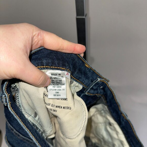 Buck Mason 12 Month Wash Slim Fit Stretch Jean size 31 x 31 Skinny Blue Mens - Picture 4 of 5